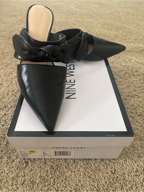 Nine West Shoes - Nine West Black Pointed Knot Mules